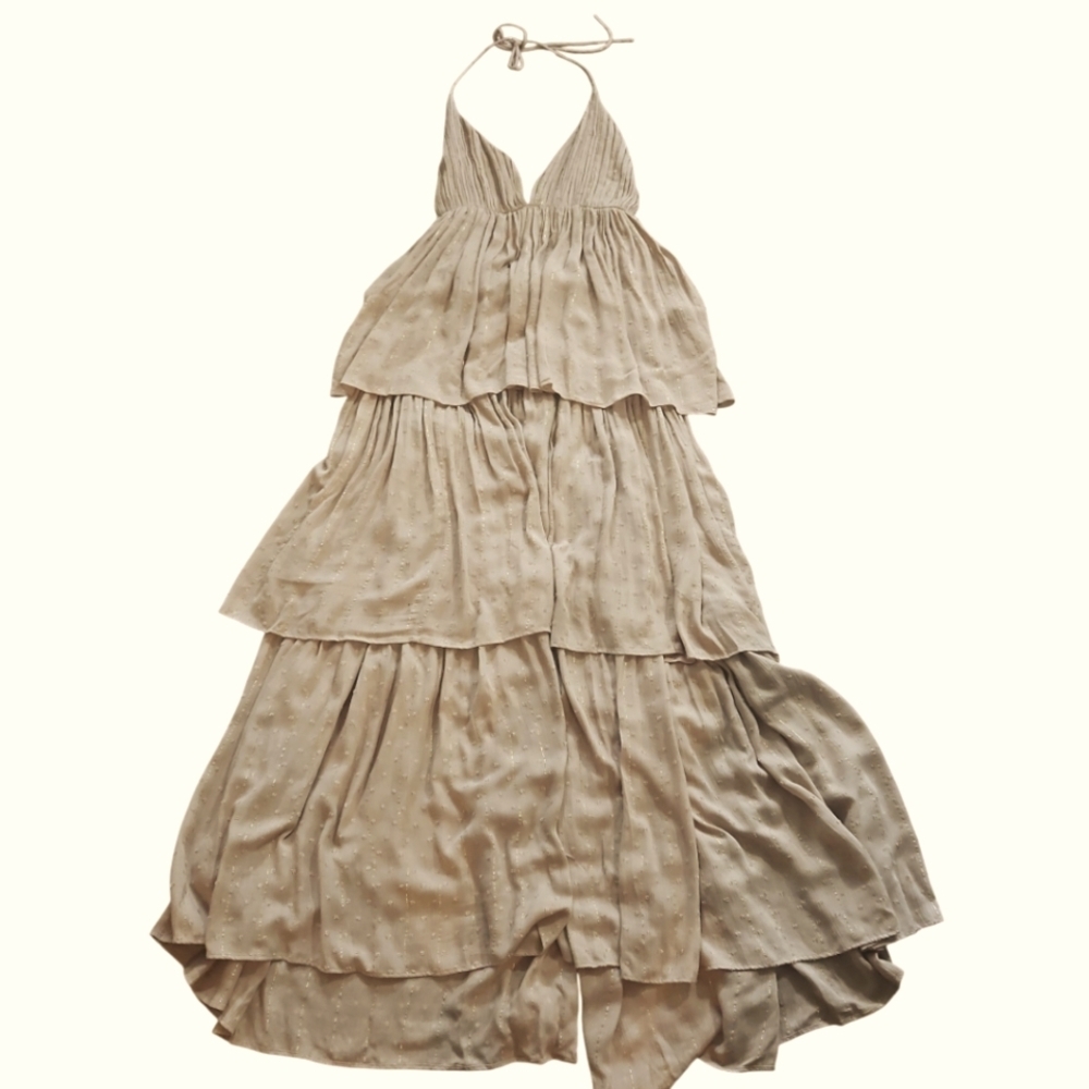 PQ Swim PilyQ Halter Tiered Maxi Beach Cover Up Dress sz XS S - Picture 9 of 14